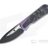WE Knives x Hel Baloo Front Flipper Black Stonewashed 20CV Shred Carbon Fiber Purple Titanium Folder WE21033-3