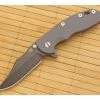 Hinderer Knives XM-18 3.5" DLC Bowie Flipper Gray Working Finish Frame #2 -Outlet Flippers Store xm18 35 032
