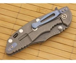 Hinderer Knives XM-18 3.5" DLC Bowie Flipper Gray Working Finish Frame #2 -Outlet Flippers Store xm18 35 032 2