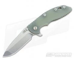 Hinderer Knives XM-18 3.5" Translucent Spanto Flipper Battle Bronze Frame