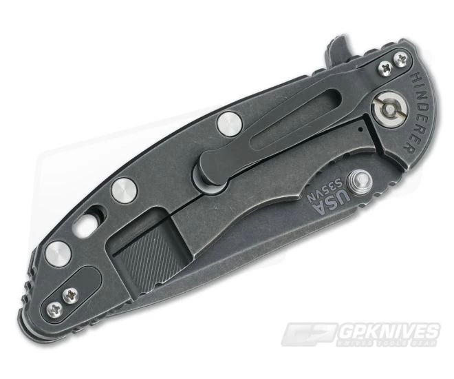 Hinderer Knives XM-18 3.5" Green-Black Spanto Flipper Black DLC Frame 4 Hinderer Knives XM-18 3.5" Green-Black Spanto Flipper Black DLC Frame - Image 2