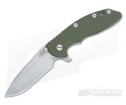 Hinderer Knives XM-18 3.5" OD Green Spanto Flipper Stonewashed