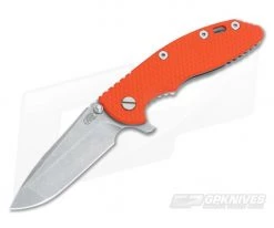 Hinderer Knives XM-18 3.5" Orange Spanto Flipper Stonewashed