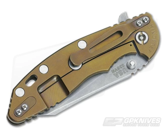 Hinderer Knives XM-18 3.5" Black-Indigo Fatty Wharncliffe Battle Bronze Frame 4 Hinderer Knives XM-18 3.5" Black-Indigo Fatty Wharncliffe Battle Bronze Frame - Image 2