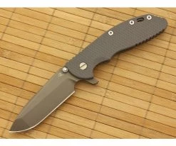 Hinderer Knives XM-24 Anthracite DLC Spanto Flipper Gray G10