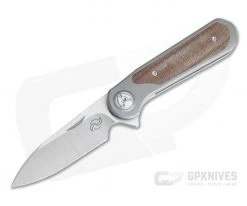 Liong Mah Design Zulu Natural Canvas Micarta Titanium Frame Lock Flipper M390